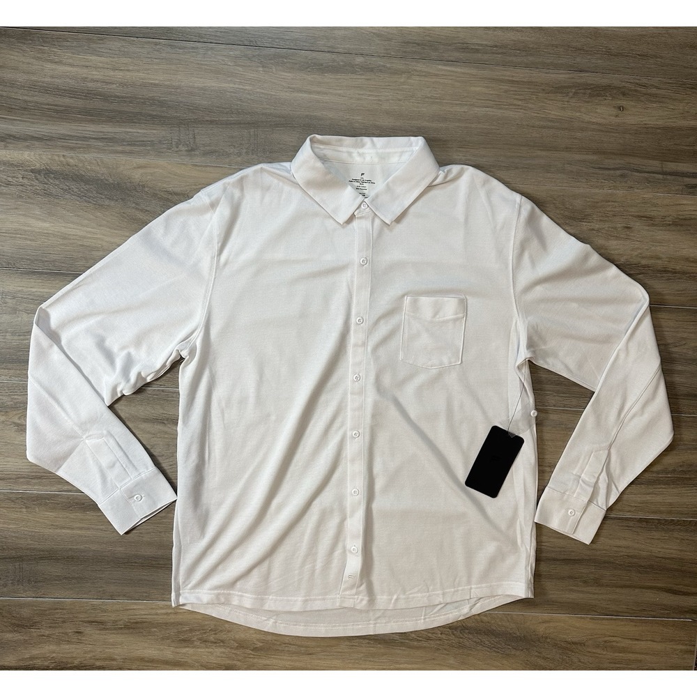 Fabletics White Men's Casual Button-Down Shirt